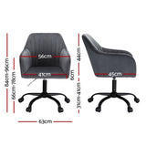 Artiss Office Chair Velvet Seat Dark Grey OCHAIR-H-DL22-GY