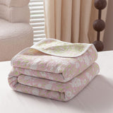 100% Cotton 6-Layer Gauze Summer Blanket & Towel Blanket - Ultra Soft & Breathable Reversible Quilt, V888-ELOSUNG55388-3
