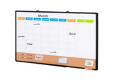 36"x 24" Monthly Calendar Whiteboard & Cork Board Combo with Aluminum Frame 2-in-1 Magnetic Dry V952-RMB36X24RLBBZZZDYV0