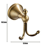 2X Double Hooks, Antique Brass Towel Hook, Wall Mount Wall Hooks for Hanging, Towel Hooks for V1370-AZ4-07657