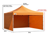 Wallaroo 3x3 PopUp Orange Gazebo Marquee Outdoor Tent GAZ-POP-3X3-OR