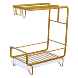 1Set Kitchen Draining Rack Golden Sponge Holder with Open Drain Design V1369-AZ3-W-18123
