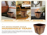 Trash Can Wood Can Lidless Wastebasket Wood Grain Garbage Container Kitchen Bin Office V1192-AZ-W-10299