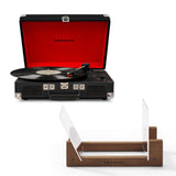 Crosley Cruiser Bluetooth Portable Turntable - Black Bundled Crosley Record Storage Display Stand V398-CR8005FSS-BK4