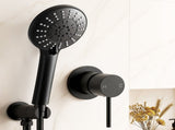 Cefito 4.5" Handheld Shower Head Round with Wall Bathroom Mixer SHOWER-A4-RO-BK-MIXER-RO