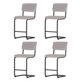 Artiss 4x Bar Stools Velvet Chairs Grey BA-HY-005-GYX4