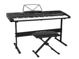 Alpha 61 Keys Electronic Piano Keyboard Digital Electric w/ Stand Stool Lighted EK-KL-91M-BK-H-B01
