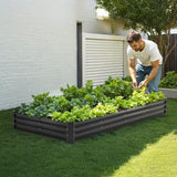 Metal Raised Garden Bed, 8 x 4 x 1 ft Outdoor Galvanized Box, with Open Bottom, Large V952-JSFXZZC841FT6MVQ8V0
