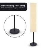 Sarantino Metal Floor Lamp with White Paper Wrinkle Shade Light Stand LMP-MLM-112-01