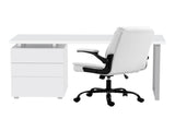 Artiss Computer Desk Executive Office Chairs Sets White DESK-140M-CHAIR-7023-WH