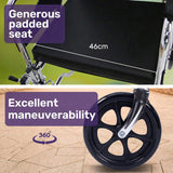 Equipmed Folding Manual Reclining Wheelchair Self Propelled, 24" Rear Wheels, Chrome Steel Frame, V219-HELWLCEQ1RKA