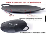Cast Iron 36cm Korean Japanese BBQ Barbecue Grill Pan Plate Round Griddle Plate Indoor outdoor V324-JPBBQPAN36CM