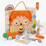 wooden toolbox, animal themed toy, building set, kids construction toy, fine motor skills, creative V1106-819-76755-MLT-6