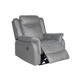 Carlton 1R Finest Fabric Recliner Sturdy Construction Metal Mechanism V43-REC-CARL1RGR