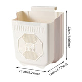 Wall Mount Foldable Plastic Trash Can Kitchen Food Waste Storage Bin For Cabinet Bedroom Indoor V1369-AZ3-W-14893