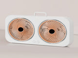 Tabletop Dual Fan USB Rechargeable Silent Air Circulation Fan with Brushless Motor Multi Speed V1294-YM0901-3113250059312