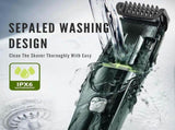 Vacuum Beard Shaver for Men with Automatic Hair Suction, Adjustable Blade Distance, LCD Digital V1192-AZ-W-30011