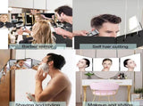 Black Trifold Self Hair Cutting Mirror with Adjustable Hooks - 3-Way Folding Mirror for Barber Use, V888-ELOSUNG50672