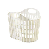 Large Hollow-out Laundry Basket, Foldable Wall-hung Clothes Storage Bin, White Household Organiser V1221-XM-LB4088-ZS99