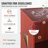 Podium Stand, 47 in Hostess Stand with 4 Rolling Wheels, Wood Podium with Storage Shelves, and Slant V952-CTSJTZSYMDF47U54AV0