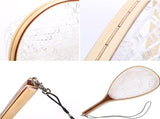 Fly Fishing Landing Net Trout Fishing Net, Soft Rubber Catch and Release Fish Net with Wooden Handle V1192-AZ-W-11573