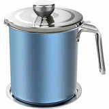 Oil Pot Grease Can Stainless Steel Storage Can With 1.6 Liter Can Dustproof Lid For Fine Mesh V1188-MS-227-1117