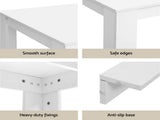 1 Artiss Dining Table and 4 Chairs Set White Sherpa DSET-120WH-VEL150-WHX4