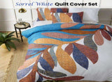 Accessorize Sorrel White Cotton Foliage Quilt Cover Set Single V442-HIN-QUILTCS-SORREL-WHITE-SB