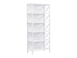 6 Tier Tall Bookshelf, White V1127-AU-CS03-WHT