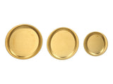 3pcs Stainless Steel Dessert Tray Mirror Polishing Process Snack Jewelry Display TrayGold V1294-YM0523-3118210306011