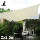 Wallaroo Waterproof 160GSM Outdoor Sun Shade Sail Canopy Cream 2 x 2.5m WPSS-2X25