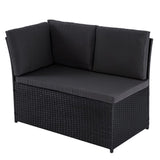 Ella 8-Seater Modular Outdoor Garden Lounge and Dining Set with Table and Stools in Black V264-OTF-526S-BLK