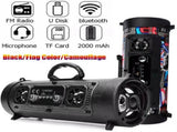 Portable Wireless Speaker - FM Radio, USB/TF Playback, AUX Input, Microphone Support & 2000mAh V888-ELOSUNG35728
