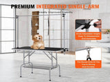 Pet Grooming Table Two Arms with Clamp, 117cm Dog Grooming Station, Foldable Pets Grooming Stand for V952-ZDMRZ46INCH0I6658V0