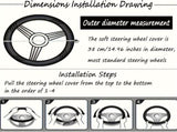 Car Steering Wheel Cover - 3D Honeycomb Breathable Mesh - Anti-Slip Sweat-Absorbent Grip for V888-ELOSUNG54999-4