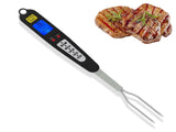 Digital Meat Thermometer Fork, Fast Read Grill Thermometer with LED Display and Stainless Steel V1188-WTJ-QDH-01573
