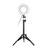 DC5V 5W 64 LED Light Round Selfie Camera Lamp with Telescopic Tripod 200MM Diameter Width USB V1294-YM0901-L2702B-3