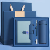 Blue A5 Business Notebook Gift Set with Vacuum Flask Pen and 16GB USB Drive Corporate Gift Box V888-ELOSUNG54110