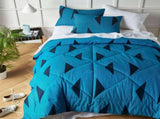 Accessorize Aster Washed Cotton Comforter Set King V442-HIN-COMFORTER-ASTER-BLUE-KI