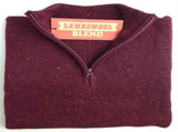 LAMBS WOOL KNIT JUMPER Pullover Mens Sweater Knitted Half Zip Crew Neck S-XXL - Half Zip - Deep Red V563-LWKJMPR-HLFZP-DPRED31-M