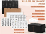 2 Set 3inchx5inch Index Card Holder with Lock, Index Card Box Organizer Storage with , for Home V1366-AZ2-W-15738