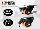 Caster Wheels, 76.2 mm Swivel Plate Casters, Set of 4, Heavy Duty 113 kg Load Capacity Per Caster V767-VVR-PBJLCSJAZ4J27UKMWV0