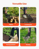 VEVOR 5 Tines Garden Fork Metal Handle 41 in Spading Pitchfork Y Grip Heavy Duty V952-HYCWJCGC5C1JS1RA7001V0