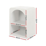 Artiss 2x Bedside Table 2 Shelves - ARCHED White FURNI-P-BS-01-WHX2