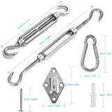 M6 Shade Sail Fixing Kit, Stainless Steel Sun Shade Sail Fixing Kit For Triangle And Square, V1188-MS-227-2774
