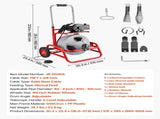 Drain Cleaner Machine 22m x 9.5mm, Sewer Snake Auger on Wheels, Manual Feed Drain Cleaning Machine V952-GDSTJLSGTSSDJ4OVD001V3