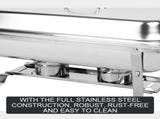 9L Chafing Dish Set Buffet Pan Bain Marie Bow Stainless Steel Food Warmer V201-BRO1-AU