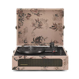 Crosley Voyager Bluetooth Portable Turntable Crosley Asheville Stand Bundle - Floral V398-CR8017BMS-FL4