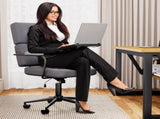 LEVEDE Ergonomic Office Chair Computer PU Grey OF1047-GY