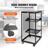 20U Open Frame Server 15''-40'' Adjustable Depth, Free Standing or Wall Mount Network Server V952-KFSJJH20U2340PHVWV0
